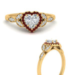 Load image into Gallery viewer, leaves-heart-shaped-halo-diamond-engagement-ring-with-ruby-in-yellow-gold-FD9827HTRGRUDRANGLE3-NL-YG.jpg?v=1770891218