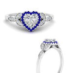 Load image into Gallery viewer, leaves-heart-shaped-halo-diamond-engagement-ring-with-sapphire-in-white-gold-FD9827HTRGSABLANGLE3-NL-WG.jpg?v=1770891218