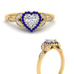 Load image into Gallery viewer, leaves-heart-shaped-halo-diamond-engagement-ring-with-sapphire-in-yellow-gold-FD9827HTRGSABLANGLE3-NL-YG.jpg?v=1770891218