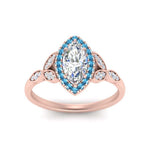 Load image into Gallery viewer, leaves-marquise-cut-halo-diamond-engagement-ring-with-blue-topaz-in-rose-gold-FD9827MQRGICBLTOANGLE5-NL-RG.jpg?v=1770891235
