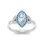 Load image into Gallery viewer, leaves-marquise-cut-halo-diamond-engagement-ring-with-blue-topaz-in-white-gold-FD9827MQRGICBLTOANGLE5-NL-WG.jpg?v=1770891235