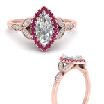 Load image into Gallery viewer, leaves-marquise-cut-halo-diamond-engagement-ring-with-pink-sapphire-in-rose-gold-FD9827MQRGSADRPIANGLE3-NL-RG.jpg?v=1770891235