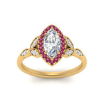 Load image into Gallery viewer, leaves-marquise-cut-halo-diamond-engagement-ring-with-pink-sapphire-in-yellow-gold-FD9827MQRGSADRPIANGLE5-NL-YG.jpg?v=1770891235