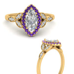 Load image into Gallery viewer, leaves-marquise-cut-halo-diamond-engagement-ring-with-purple-topaz-in-yellow-gold-FD9827MQRGVITOANGLE3-NL-YG.jpg?v=1770891235