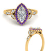 Load image into Gallery viewer, leaves-marquise-cut-halo-diamond-engagement-ring-with-purple-topaz-in-yellow-gold-FD9827MQRGVITOANGLE3-NL-YG_d7c82d2c-2272-4d94-8a0f-25c0c25270af.jpg?v=1770891368