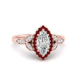 Load image into Gallery viewer, leaves-marquise-cut-halo-diamond-engagement-ring-with-ruby-in-rose-gold-FD9827MQRGRUDR-NL-RG.jpg?v=1770891235
