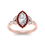 Load image into Gallery viewer, leaves-marquise-cut-halo-diamond-engagement-ring-with-ruby-in-rose-gold-FD9827MQRGRUDRANGLE5-NL-RG.jpg?v=1770891235