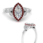Load image into Gallery viewer, leaves-marquise-cut-halo-diamond-engagement-ring-with-ruby-in-white-gold-FD9827MQRGRUDRANGLE3-NL-WG.jpg?v=1770891235