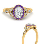 Load image into Gallery viewer, leaves-oval-shaped-halo-diamond-engagement-ring-with-purple-topaz-in-yellow-gold-FD9827OVRGVITOANGLE3-NL-YG.jpg?v=1770891254