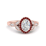Load image into Gallery viewer, leaves-oval-shaped-halo-diamond-engagement-ring-with-ruby-in-rose-gold-FD9827OVRGRUDR-NL-RG.jpg?v=1770891253