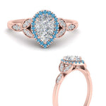 Load image into Gallery viewer, leaves-pear-shaped-halo-diamond-engagement-ring-with-blue-topaz-in-rose-gold-FD9827PERGICBLTOANGLE3-NL-RG.jpg?v=1770891269