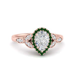 Load image into Gallery viewer, leaves-pear-shaped-halo-diamond-engagement-ring-with-emerald-in-rose-gold-FD9827PERGEMGR-NL-RG.jpg?v=1770891269