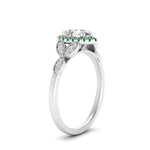 Load image into Gallery viewer, leaves-pear-shaped-halo-diamond-engagement-ring-with-emerald-in-white-gold-FD9827PERGEMGRANGLE2-NL-WG.jpg?v=1770891269