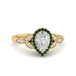 Load image into Gallery viewer, leaves-pear-shaped-halo-diamond-engagement-ring-with-emerald-in-yellow-gold-FD9827PERGEMGR-NL-YG.jpg?v=1770891269