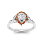 Load image into Gallery viewer, leaves-pear-shaped-halo-diamond-engagement-ring-with-orange-sapphire-in-white-gold-FD9827PERGSAORANGLE5-NL-WG.jpg?v=1770891269