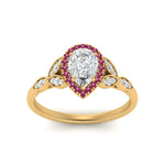 Load image into Gallery viewer, leaves-pear-shaped-halo-diamond-engagement-ring-with-pink-sapphire-in-yellow-gold-FD9827PERGSADRPIANGLE5-NL-YG.jpg?v=1770891269
