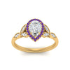 Load image into Gallery viewer, leaves-pear-shaped-halo-diamond-engagement-ring-with-purple-topaz-in-yellow-gold-FD9827PERGVITOANGLE5-NL-YG.jpg?v=1770891270