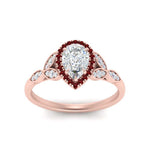 Load image into Gallery viewer, leaves-pear-shaped-halo-diamond-engagement-ring-with-ruby-in-rose-gold-FD9827PERGRUDRANGLE5-NL-RG.jpg?v=1770891269