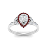 Load image into Gallery viewer, leaves-pear-shaped-halo-diamond-engagement-ring-with-ruby-in-white-gold-FD9827PERGRUDRANGLE5-NL-WG.jpg?v=1770891269