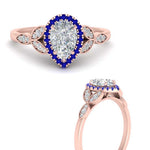 Load image into Gallery viewer, leaves-pear-shaped-halo-diamond-engagement-ring-with-sapphire-in-rose-gold-FD9827PERGSABLANGLE3-NL-RG.jpg?v=1770891269