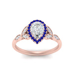 Load image into Gallery viewer, leaves-pear-shaped-halo-diamond-engagement-ring-with-sapphire-in-rose-gold-FD9827PERGSABLANGLE5-NL-RG.jpg?v=1770891269