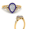 Load image into Gallery viewer, leaves-pear-shaped-halo-diamond-engagement-ring-with-sapphire-in-yellow-gold-FD9827PERGSABLANGLE3-NL-YG.jpg?v=1770891269