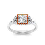 Load image into Gallery viewer, leaves-princess-cut-halo-diamond-engagement-ring-with-orange-sapphire-in-white-gold-FD9827PRRGSAORANGLE5-NL-WG.jpg?v=1770891286