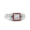 Load image into Gallery viewer, leaves-princess-cut-halo-diamond-engagement-ring-with-ruby-in-white-gold-FD9827PRRGRUDR-NL-WG_db8d7f7f-ddf1-4bba-8997-75f701e6c481.jpg?v=1770891397