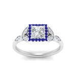 Load image into Gallery viewer, leaves-princess-cut-halo-diamond-engagement-ring-with-sapphire-in-white-gold-FD9827PRRGSABLANGLE5-NL-WG.jpg?v=1770891286