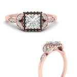 Load image into Gallery viewer, leaves-princess-cut-halo-engagement-ring-with-black-diamond-in-rose-gold-FD9827PRRGBLACKANGLE3-NL-RG.jpg?v=1770891286