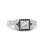 Load image into Gallery viewer, leaves-princess-cut-halo-engagement-ring-with-black-diamond-in-white-gold-FD9827PRRGBLACK-NL-WG.jpg?v=1770891286