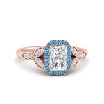 Load image into Gallery viewer, leaves-radiant-cut-halo-diamond-engagement-ring-with-blue-topaz-in-rose-gold-FD9827RARGICBLTO-NL-RG.jpg?v=1770891304
