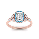Load image into Gallery viewer, leaves-radiant-cut-halo-diamond-engagement-ring-with-blue-topaz-in-rose-gold-FD9827RARGICBLTOANGLE5-NL-RG.jpg?v=1770891303