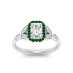 Load image into Gallery viewer, leaves-radiant-cut-halo-diamond-engagement-ring-with-emerald-in-white-gold-FD9827RARGEMGRANGLE5-NL-WG.jpg?v=1770891303