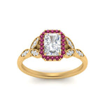 Load image into Gallery viewer, leaves-radiant-cut-halo-diamond-engagement-ring-with-pink-sapphire-in-yellow-gold-FD9827RARGSADRPIANGLE5-NL-YG.jpg?v=1770891303
