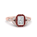 Load image into Gallery viewer, leaves-radiant-cut-halo-diamond-engagement-ring-with-ruby-in-rose-gold-FD9827RARGRUDR-NL-RG.jpg?v=1770891303