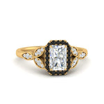 Load image into Gallery viewer, leaves-radiant-cut-halo-engagement-ring-with-black-diamond-in-yellow-gold-FD9827RARGBLACK-NL-YG.jpg?v=1770891302