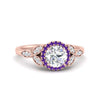 Load image into Gallery viewer, leaves-round-cut-halo-diamond-engagement-ring-with-purple-topaz-in-rose-gold-FD9827RORGVITO-NL-RG.jpg?v=1770891318