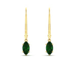 Load image into Gallery viewer, lever-back-2-carat-marquise-drop-emerald-earrings-in-yellow-gold-FDEAR11236MQGEMGR-2.00CT-NL-YG.jpg