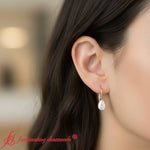 Load image into Gallery viewer, lever-back-2-carat-pear-diamond-studs-earring-in-rose-gold-fdear9225pe-2-ct-model