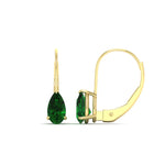 Load image into Gallery viewer, lever-back-2-carat-pear-emerald-studs-earring-in-yellow-gold-FDEAR9225PEGEMGR-2.00CT-NL-YG