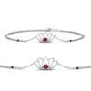 Load image into Gallery viewer, lotus- flower-chain-pink-sapphire-bracelet-in-white-gold-FDBRC9756GSADRPIANGLE2-NL-WG