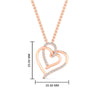Load image into Gallery viewer, love-double-heart-diamond-necklace-in-FDPD11211-NL-RG