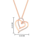 Load image into Gallery viewer, love-double-heart-diamond-necklace-in-FDPD11211-NL-RG
