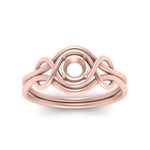 Load image into Gallery viewer, love-knot-solitaire-semi-mount-diamond-ring-in-rose-gold-FDENR9535SMRANGLE5-NL-RG