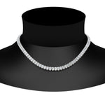 Load image into Gallery viewer, luxury-tennis-necklace-bezel-set-emerald-cut-in-FDNK11337EM-ANGLE1-NL-WG