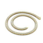 Load image into Gallery viewer, luxury-tennis-necklace-bezel-set-emerald-cut-in-FDNK11337EM-ANGLE1-NL-YG