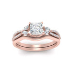 Load image into Gallery viewer, man-made-princess-cut-lab-diamond-vine-wedding-set-in-rose-gold-FDENR3211PRANGLE5-NL-RG