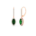 Load image into Gallery viewer, marquise-1-carat-halo-diamond-lever-back-drop-earrings-with-emerald-in-rose-gold-FDEAR11235-MQGEMGRANGLE1-1.00CT-NL-RG.jpg