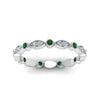 Load image into Gallery viewer, marquise-and-dot-stacked-wedding-band-ring-with-emerald-in-white-gold-FD8641BGEMGR-NL-WG.jpg